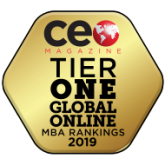 CEO MAGAZINE TIER ONE GLOBAL ONLINE MBA RANKINGS 2019