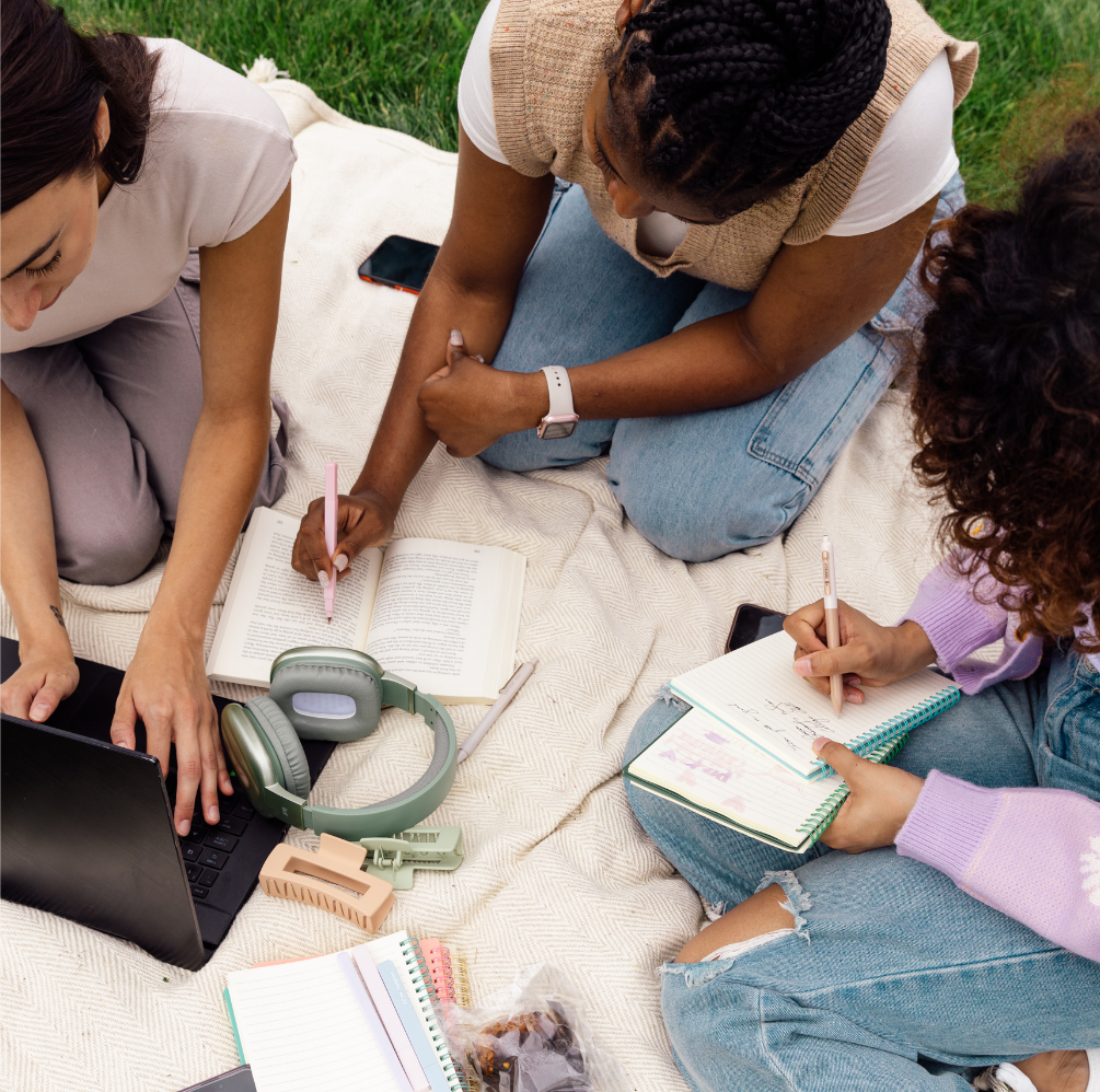 Students studying together